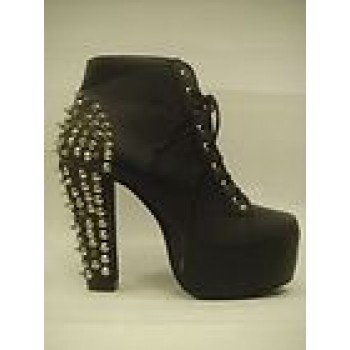 Power Womens Fashion BLK Lita spike platforms high heels shoes boots